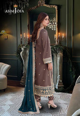 Asim Jofa Luxury Chiffon Embroidered 3 Piece Unstitched
